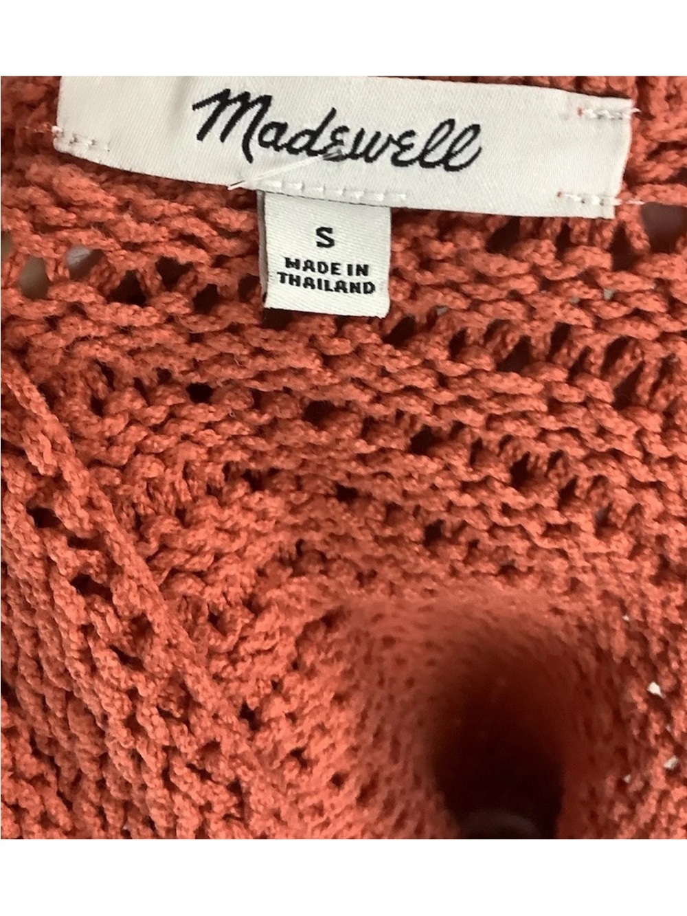 Madewell Sz S Fairview Heavy Knit Pullover Casual Sweater Tank Rust Red Top - Picture 5 of 6
